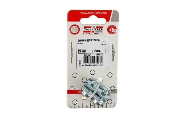 Зажим для троса Duplex 3мм (уп.2шт) Tech-Krep 108072