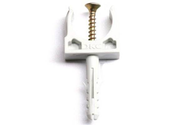 Держатель для труб (клипса) d20мм+дюбель с винтом DKC 51320