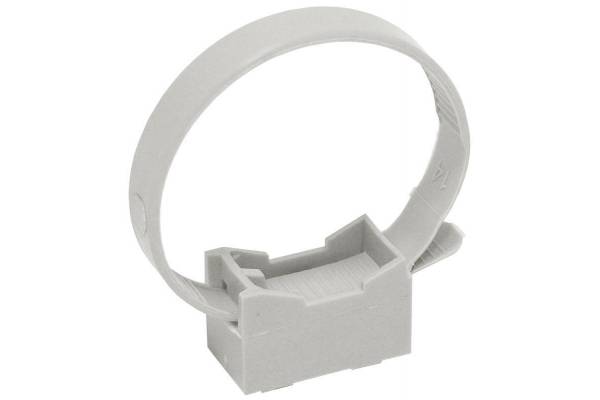 Держатель хомутный для труб со стяжкой d32-63 CFF2 сер. IEK CTA10MP-CFF263-K41-100