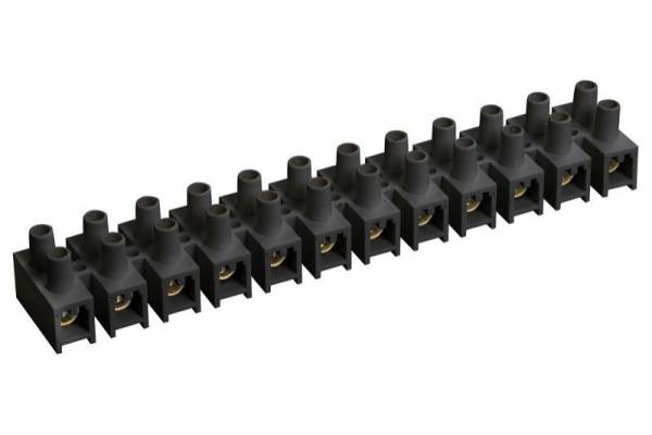 Зажим винтовой ЗВИ-20 н/г 4-10кв.мм 12пар черн. IEK UZV5-020-06