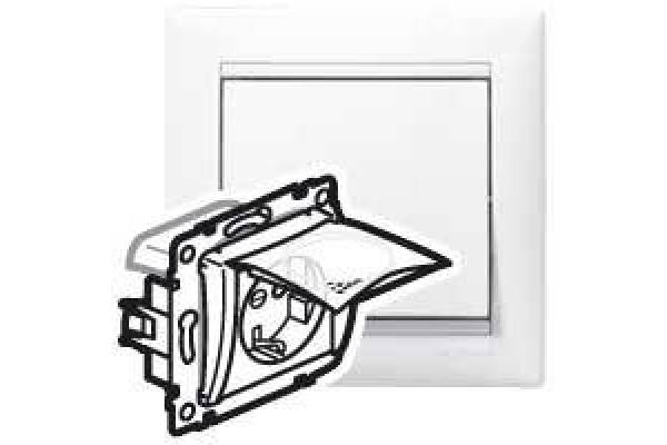 Механизм розетки 1-м СП Valena 16А IP44 2P+E с заземл. бел. (DIY-упак.) Leg 695641