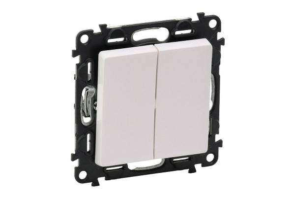 Механизм выключателя 2-кл. СП Valena Life 10А IP20 250В с лиц. панелью безвинт. зажимы бел. Leg 752405