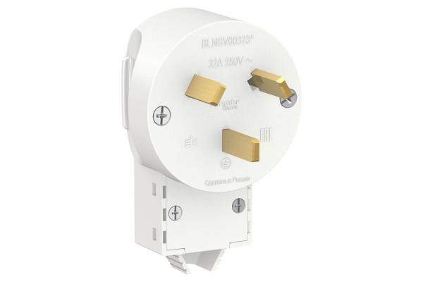 Вилка силовая СП BLANCA 2P+N 32А 250В бел. SchE BLNSV003231