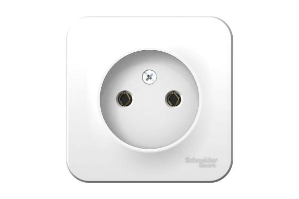 Розетка 1-м ОП Blanca 16А IP20 250В без заземл. без защ. шторок с изолир. пластиной бел. SchE BLNRA000111