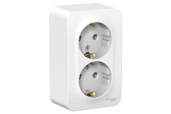 Розетка 2-м ОП Blanca 16А IP20 250В с заземл. без защ. шторок с изолир. пластиной бел. SchE BLNRA010211