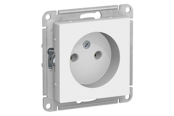 Механизм розетки 1-м СП AtlasDesign 16А IP20 без заземл. бел. SchE ATN000141
