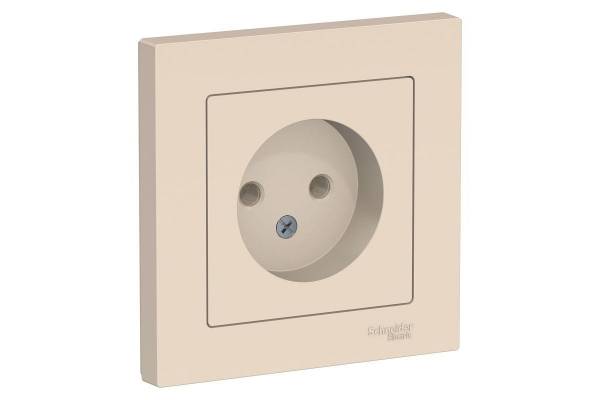 Розетка 1-м СП AtlasDesign 16А IP20 без заземл. в сборе беж. SchE ATN000240