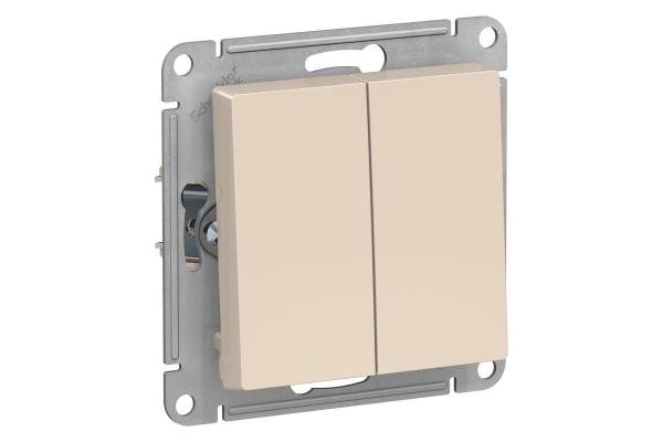 Механизм выключателя 2-кл. СП AtlasDesign 10А IP20 (сх. 5) 10AX беж. SchE ATN000251