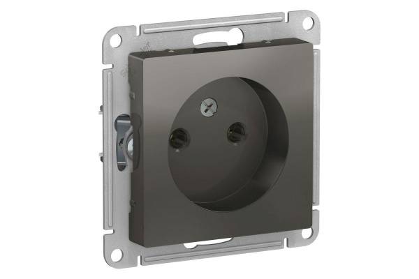 Механизм розетки 1-м СП AtlasDesign 16А IP20 без заземл. сталь SchE ATN000941