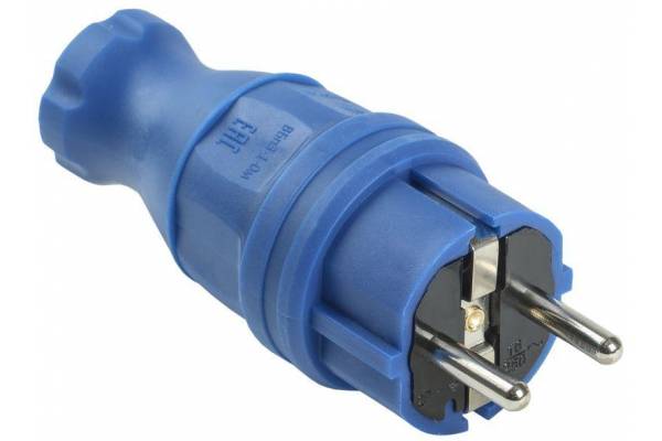 Вилка прямая ОМЕГА ВБп3-1-0м IP44 каучук син. IEK PKR01-016-2-K07