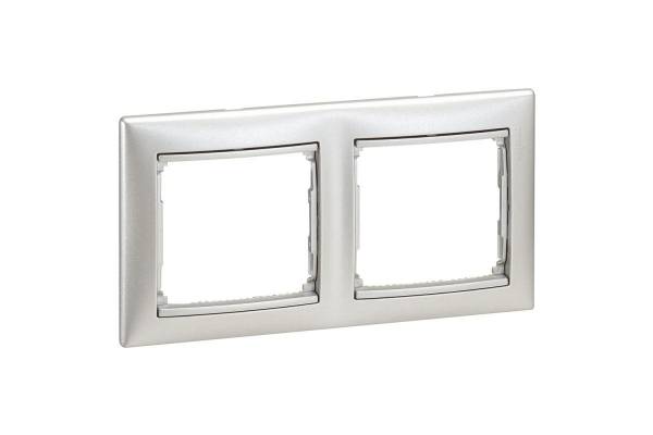 Рамка 2-м Valena горизонт. алюм. Leg 770152