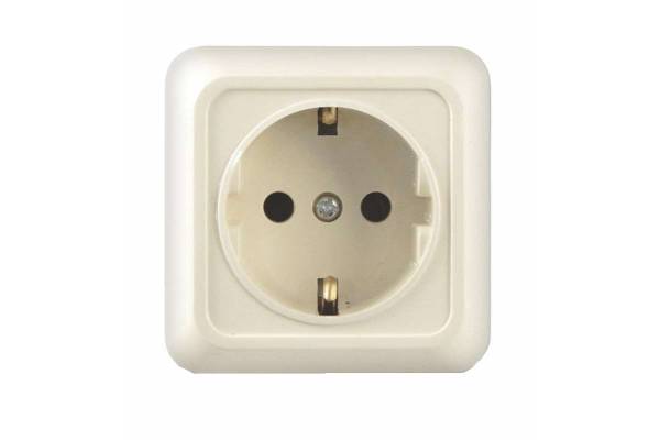 Розетка 1-м ОП Олимп 16А IP20 с заземл. сл. кость UNIVersal Б-О0028