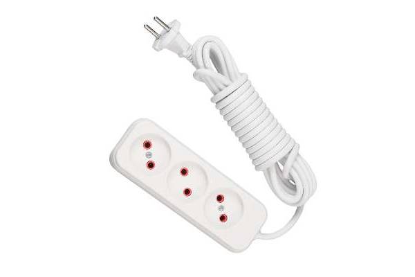 Удлинитель 3х3м без заземл. 10А IP20 LEZARD 720-0303-303