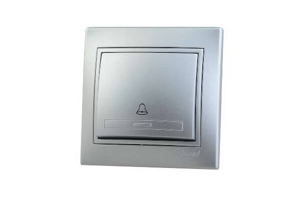 Выключатель кнопочный 1-кл. СП Мира метал. сер. LEZARD 701-1010-103