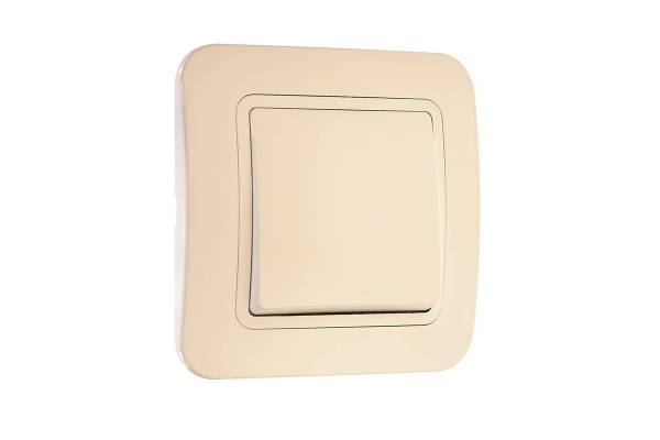 Выключатель 1-кл. СП Lillium 10А IP20 крем. Makel 70201