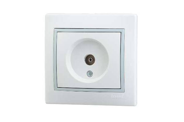 Розетка оконечная TV СП Мира 16А IP20 с сер. вставкой бел. LEZARD 701-0215-130