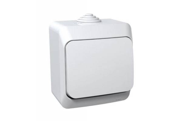 Переключатель 1-кл. ОП Этюд 10А IP44 10AX бел. SchE BA10-046B