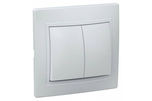 Выключатель 2-кл. СП Кварта 10А IP20 ВС10-2-0-КБ бел. IEK EVK20-K01-10-DM