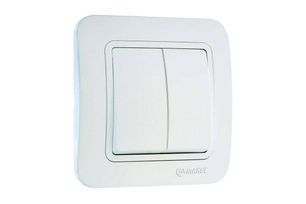 Выключатель 2-кл. СП Lillium 10А IP20 бел./бел. Makel 70003