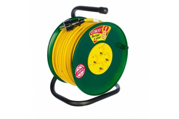 Удлинитель на катушке 4х30м с заземл. 16А IP20 3.7кВт Союз 481S-3603
