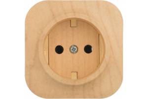 Розетка 1-м ОП Quteo 16А IP20 2P без заземл. без защ. шторок дерево Leg 782270