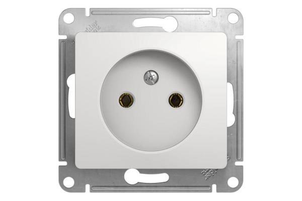 Механизм розетки 1-м СП Glossa 16А IP20 без заземл. бел. SchE GSL000141