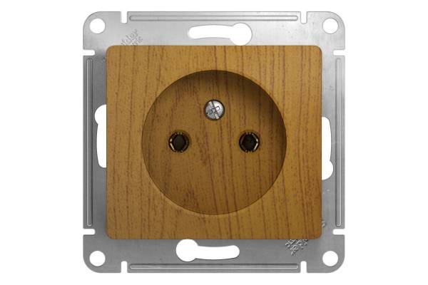 Механизм розетки 1-м СП Glossa 16А IP20 без заземл. дуб SchE GSL000541