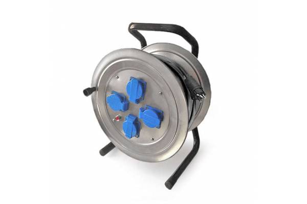 Удлинитель силовой на катушке 4х50м с заземл. 16А IP44 КГ 4кВт розетки с защ. крышкой Союз 481S-4005.