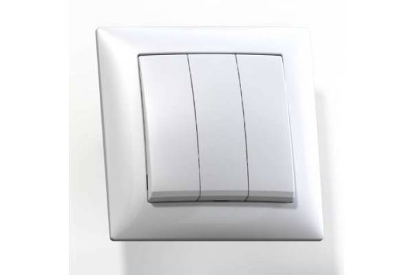 Выключатель 3-кл. СП Селена 10А IP20 С0510-406 бел. Кунцево 8105