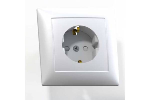 Розетка 1-м СП Селена РС16-400 16А IP20 с заземл. защ. шторки бел. Кунцево 8121