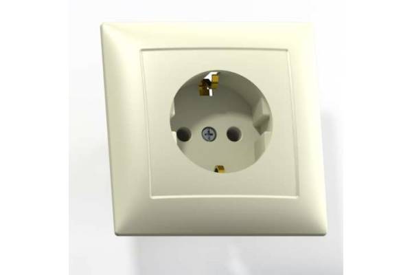 Розетка 1-м СП Селена РС16-370 16А IP20 с заземл. сл. кость Кунцево 8146