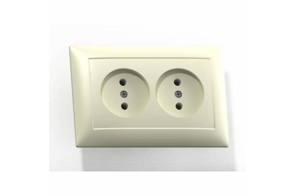 Розетка 2-м СП Селена РС16-371 16А IP20 сл. кость Кунцево 8147