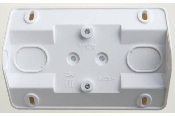 Розетка 2-м ОП Этюд 16А IP20 угловая без заземл. без защ. шторок бел. SchE PA16-105B