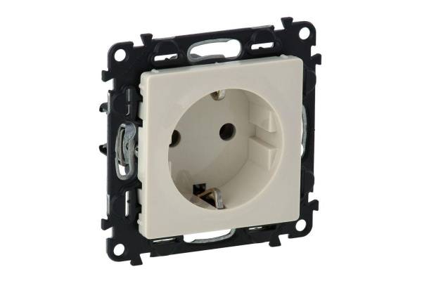 Механизм розетки 1-м СП Valena Life 16А IP2X 250В 2P+E безвинт. клеммы с лицев. панелью сл. кость Leg 753521