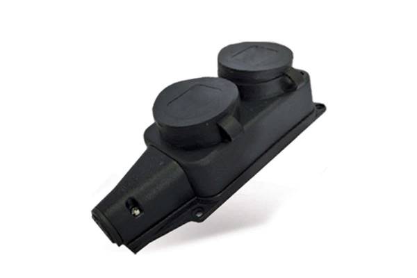 Колодка 2-м однофазная с заглушками (каучук) UNIVersal 1027