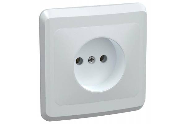 Розетка 1-м СП Вега РС10-2-ВБ без заземл. контакта и защ. штор 10А бел. IEK ERV10-K01-10-DM