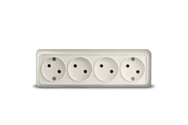 Розетка 4-м ОП Олимп 16А IP20 без заземл. сл. кость UNIVersal 1168