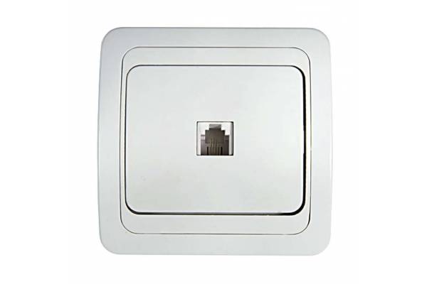 Розетка телефонная 1-м СП Classico 2034 16А IP20 бел. ASD / IN HOME 4690612000404