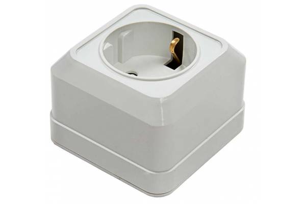 Розетка 1-м BOLLETO защ. шторки с заземл. накл. 7028х бел. ASD / IN HOME 4690612000954