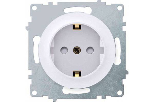 Механизм розетки 1-м СП Florence 16А IP20 с заземл. винт. контакты бел. 1E10201300 OneKeyElectro 2172765
