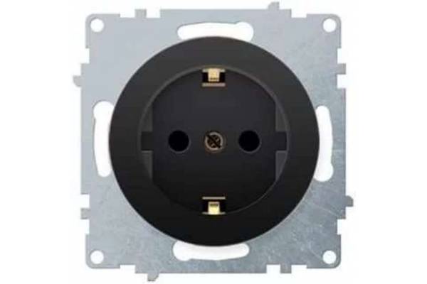 Механизм розетки 1-м СП Florence 16А IP20 с заземл. на винтах черн. 1E10201303 OneKeyElectro 2172811