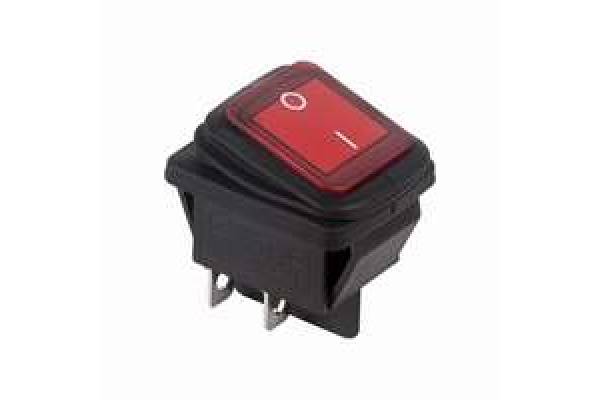 Выключатель клавишный 250В 15А (4с) ON-OFF красн. с подсветкой влагозащита (RWB-507) Rexant 36-2360
