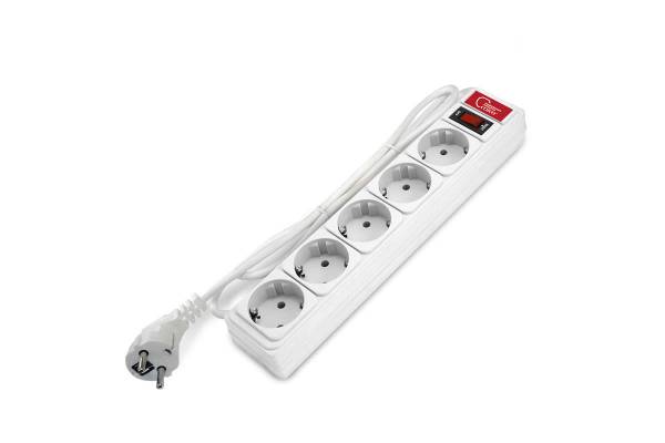 Удлинитель с сетевым фильтром 5х1.5м 10А ПВС 3х0.75 бел. Союз 1324