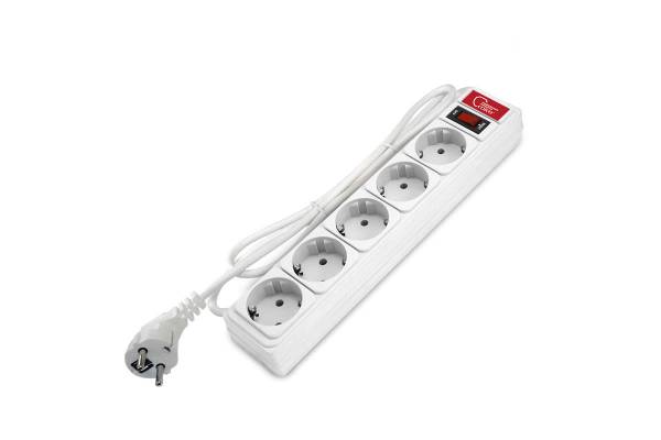 Удлинитель с сетевым фильтром 5х1.8 10А ПВС 3х0.75 бел. Союз 1340