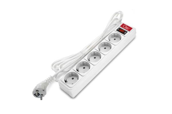 Удлинитель с сетевым фильтром 5х3м 10А ПВС 3х0.75 бел. Союз 1325