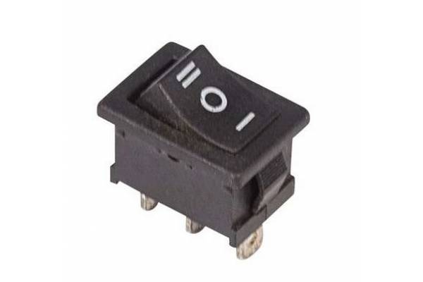 Выключатель клавишный 250В 6А (3с) ON-OFF-ON черн. с нейтралью Mini (RWB-205 SC-768) Rexant 36-2145