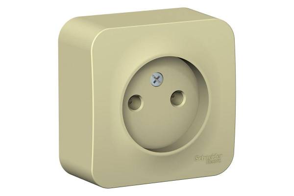 Розетка 1-м ОП Blanca 16А IP20 250В без заземл. без защ. шторок с изолир. пластиной беж. SchE BLNRA000117