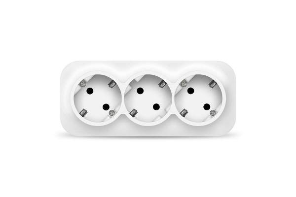 Розетка 3-м ОП 16А IP20 с заземл. бел. IONICH 1420