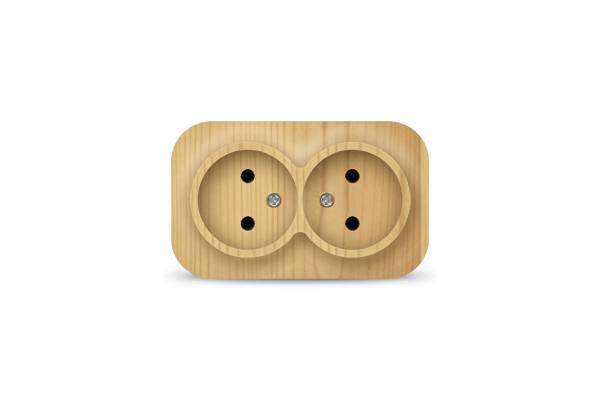 Розетка 2-м ОП 10А IP20 без заземл. сосна IONICH 1438