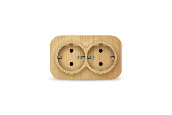 Розетка 2-м ОП 16А IP20 с заземл. сосна IONICH 1439